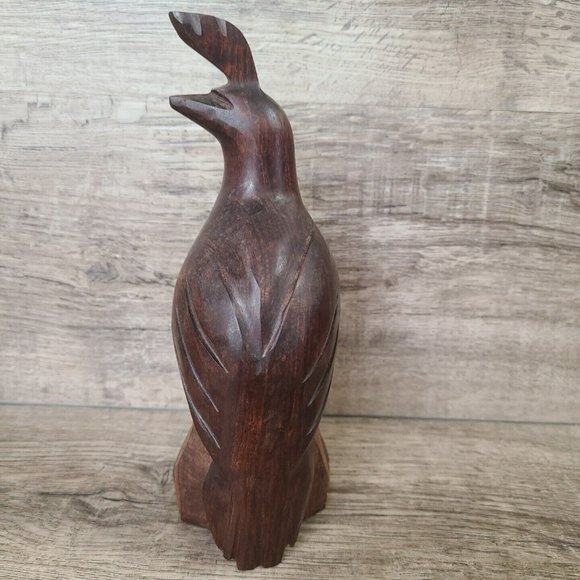 Pair (2) Solid Wood Quail Carving Ironwood Bird Figure Statue Sculpture 8.5 " - Picture 5 of 15